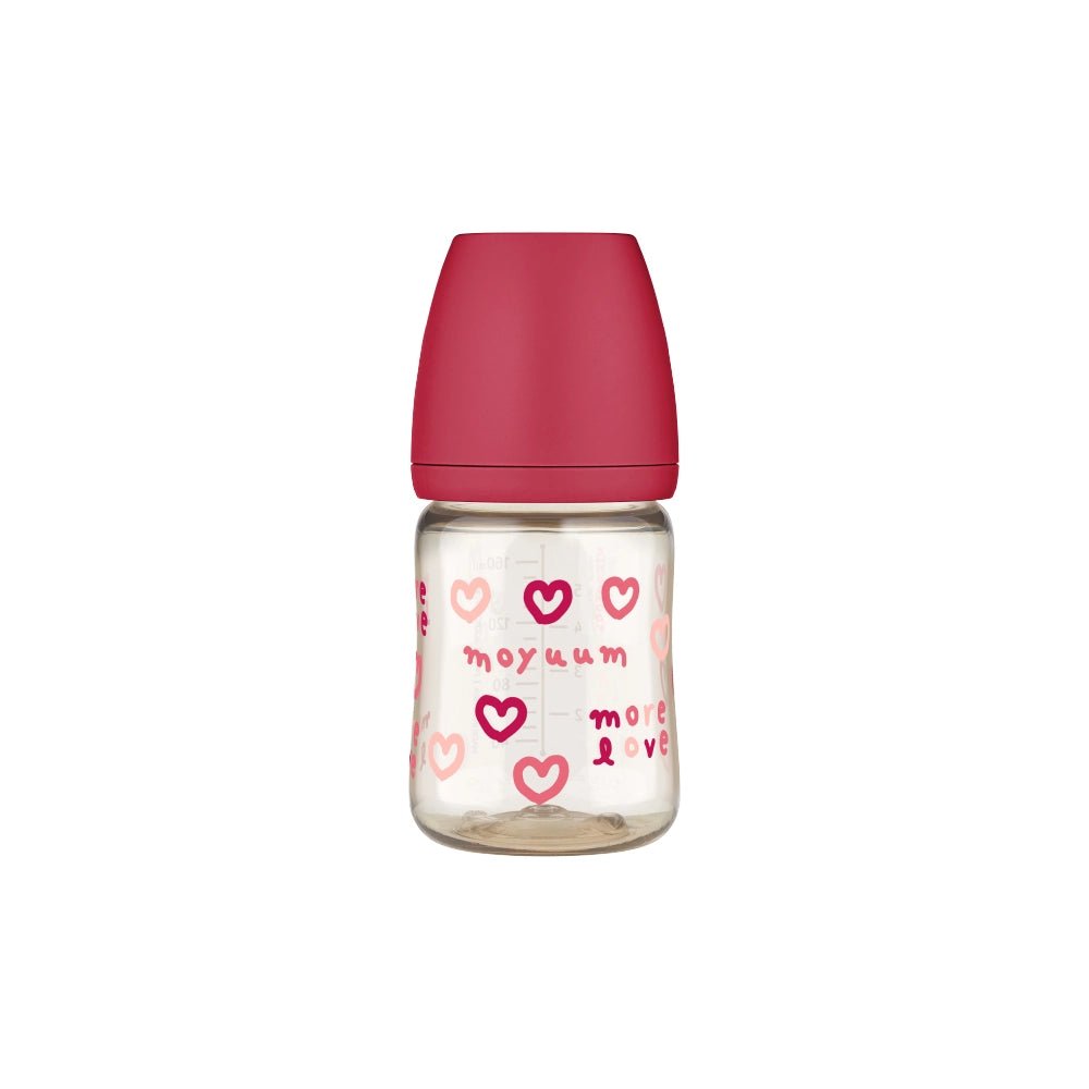 Moyuum PPSU All - in - One Baby Bottle with Nipple 170 ml (0 to 3 months) (More love (SOOSOOJIN) Edition - Cherry) - shop_name uae and saudi arab