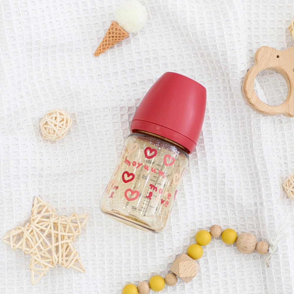 Moyuum PPSU All - in - One Baby Bottle with Nipple 170 ml (0 to 3 months) (More love (SOOSOOJIN) Edition - Cherry) - shop_name uae and saudi arab