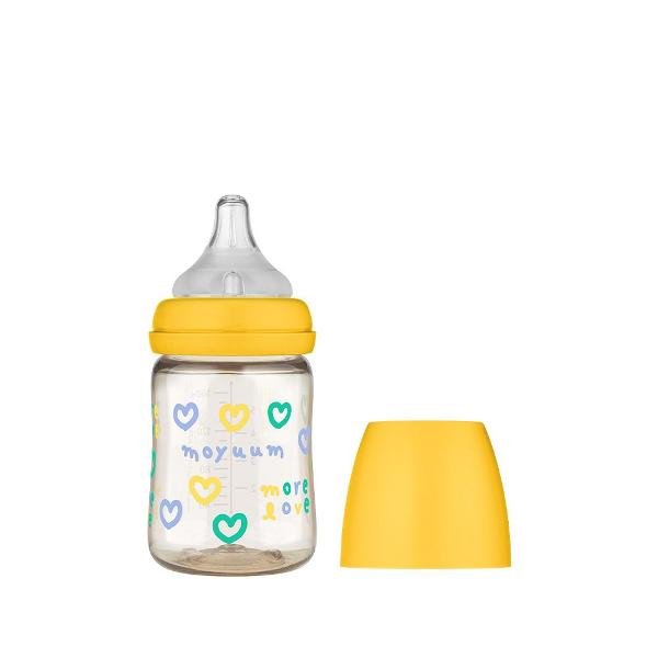 Moyuum PPSU All - in - One Baby Bottle with Nipple 170 ml (0 to 3 months) (More love (SOOSOOJIN) Edition - Yellow) - shop_name uae and saudi arab
