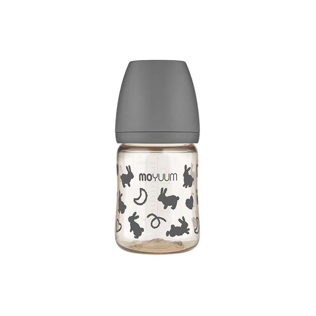 Moyuum PPSU All - in - One Baby Bottle with Nipple 170 ml (0 to 3 months) (Rabbit Edition - Grey) - shop_name uae and saudi arab