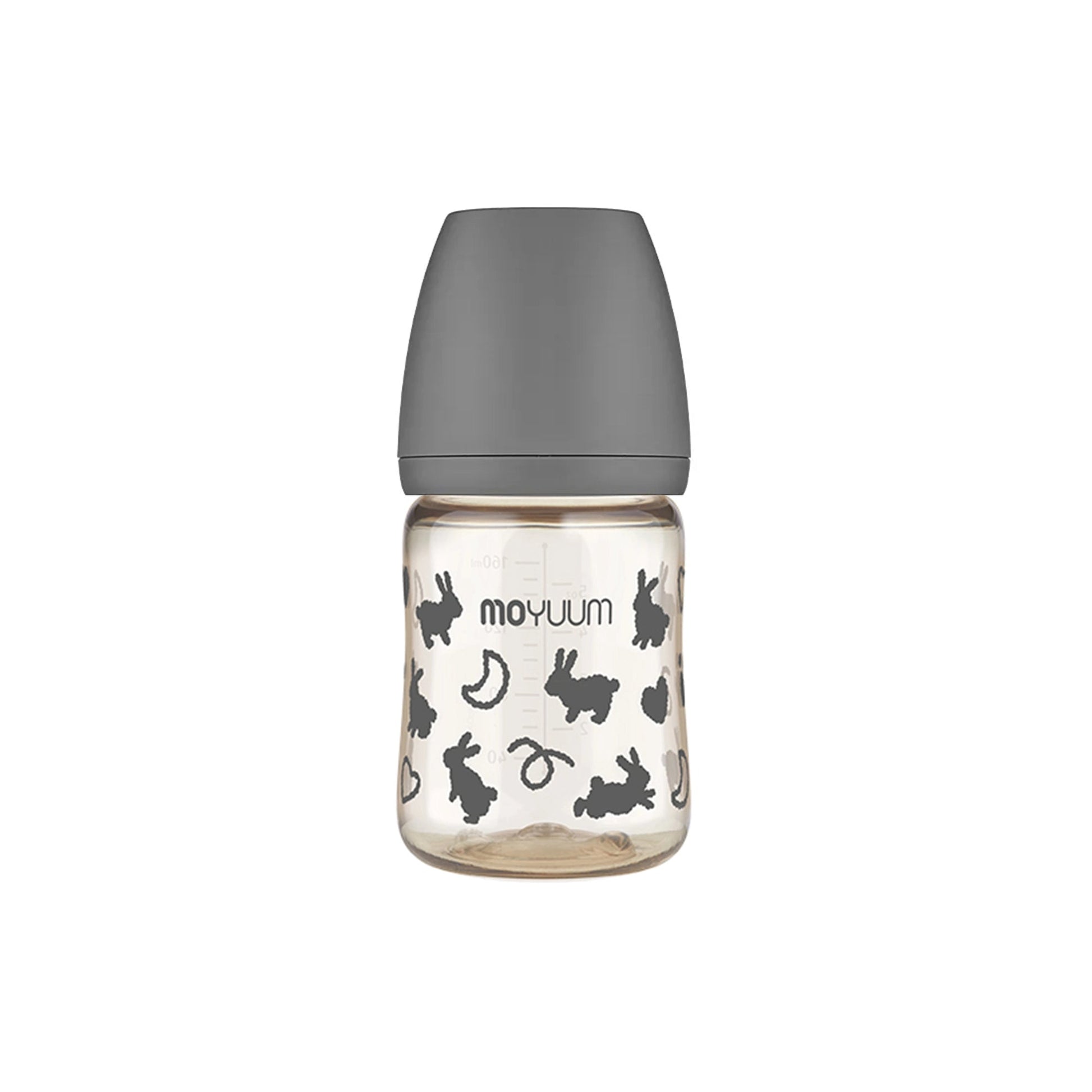 Moyuum PPSU All - in - One Baby Bottle with Nipple 170 ml (0 to 3 months) (Rabbit Edition - Grey) - shop_name uae and saudi arab