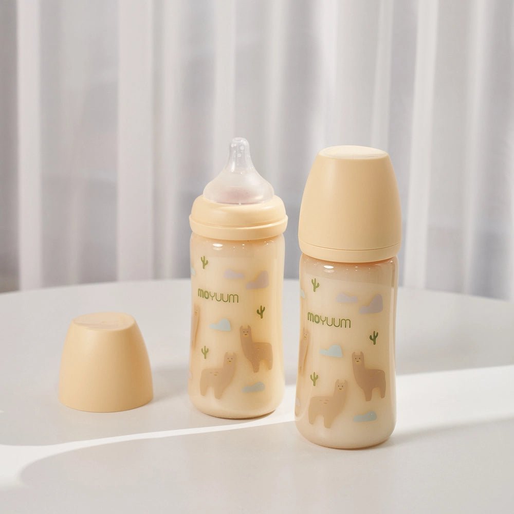 Moyuum PPSU All - in - One Baby Bottle with Nipple 270 ml (3+ Months) (Liama Edition - Beige) - shop_name uae and saudi arab