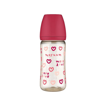Moyuum PPSU All - in - One Baby Bottle with Nipple 270 ml (3+ Months) (More love (SOOSOOJIN) Edition - Cherry) - shop_name uae and saudi arab