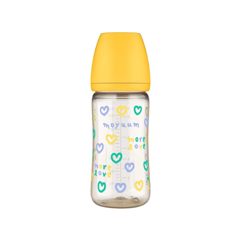 Moyuum PPSU All - in - One Baby Bottle with Nipple 270 ml (3+ Months) (More love (SOOSOOJIN) Edition - Yellow) - shop_name uae and saudi arab