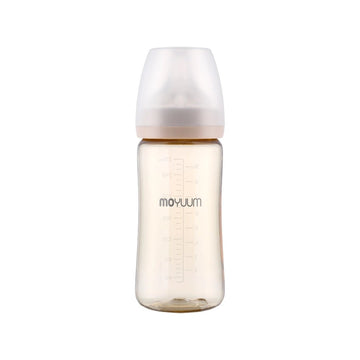 Moyuum PPSU All - in - One Baby Bottle with Nipple 270 ml (3+ Months) (Real Fit Nipple - Beige) - shop_name uae and saudi arab