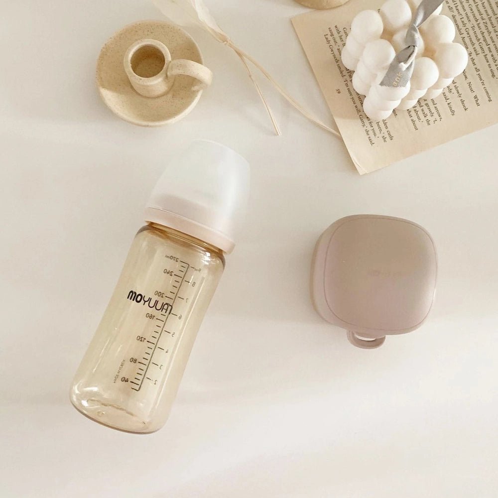Moyuum PPSU All - in - One Baby Bottle with Nipple 270 ml (3+ Months) (Real Fit Nipple - Beige) - shop_name uae and saudi arab