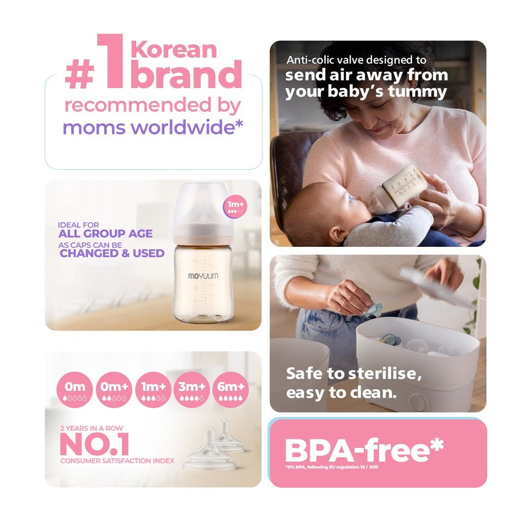 Moyuum PPSU All - in - One Baby Bottle with Nipple - Anti Colic & Easy Clean - shop_name uae and saudi arab