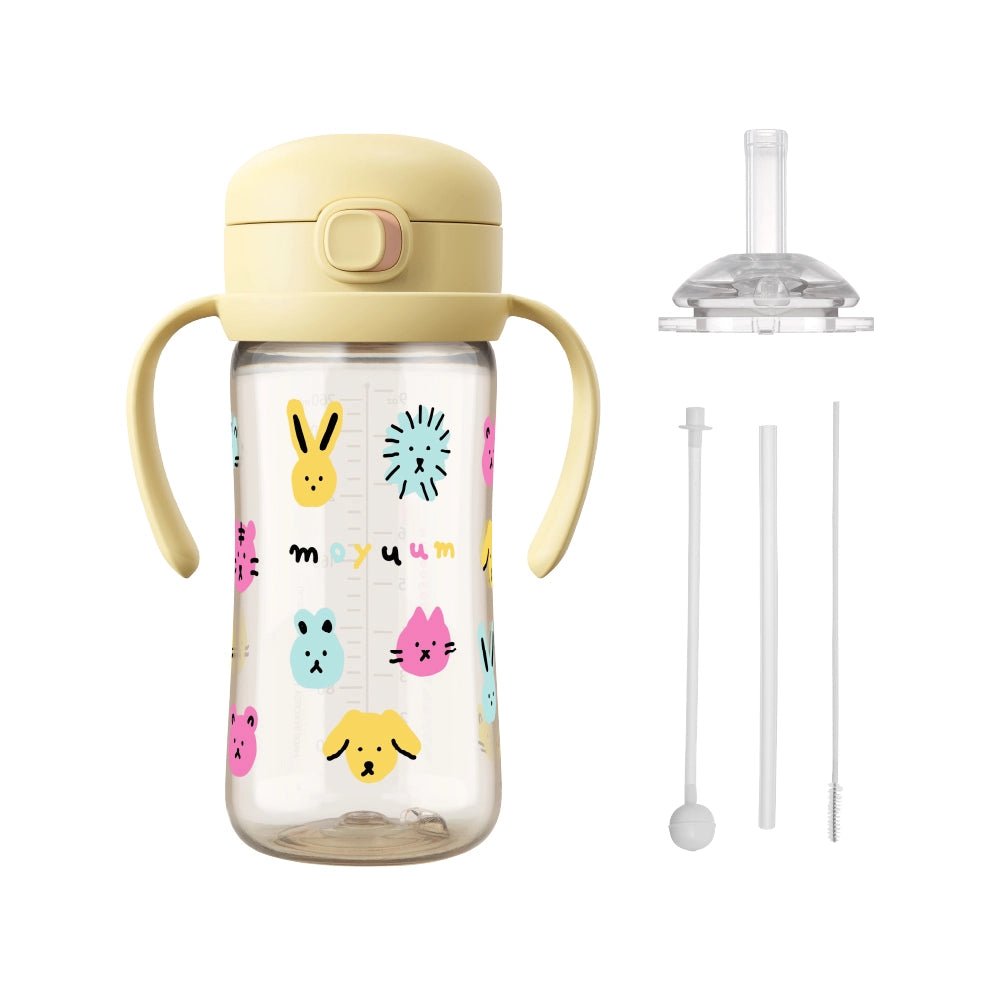 Moyuum PPSU All - in - one One - touch Straw cup SOOSOOJIN Edition Yellow 270ml (3+ Months) - shop_name uae and saudi arab