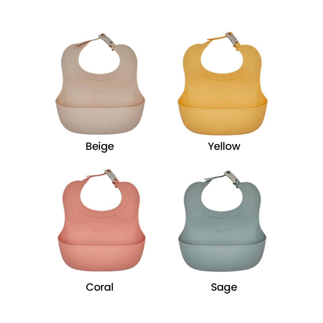 One - touch buckle silicone baby food Bib - shop_name uae and saudi arab