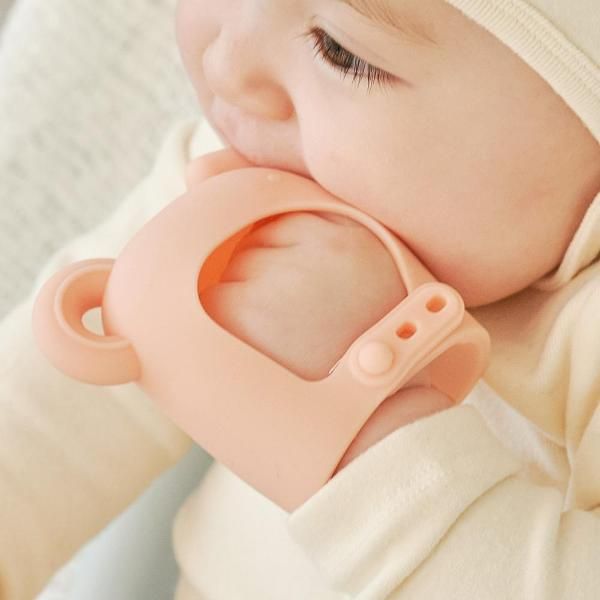 Silicone Elephant Wrist Teether With Protective Cases - Adjustable, Hands-Free & Safe.