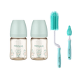 PPSU All - in - one Baby Bottle 170ml (0 to 3 Months) Pack of 2 Dear Dear Edition Mint + Brush set Mint - shop_name uae and saudi arab