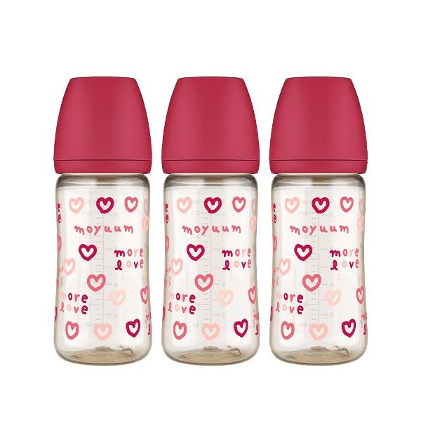 PPSU All - in - One Baby Bottle 270ml (3+ Months) Triple Pack More Love Edition (Cherry) - shop_name uae and saudi arab