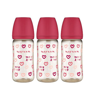 PPSU All - in - One Baby Bottle 270ml (3+ Months) Triple Pack More Love Edition (Cherry) - shop_name uae and saudi arab