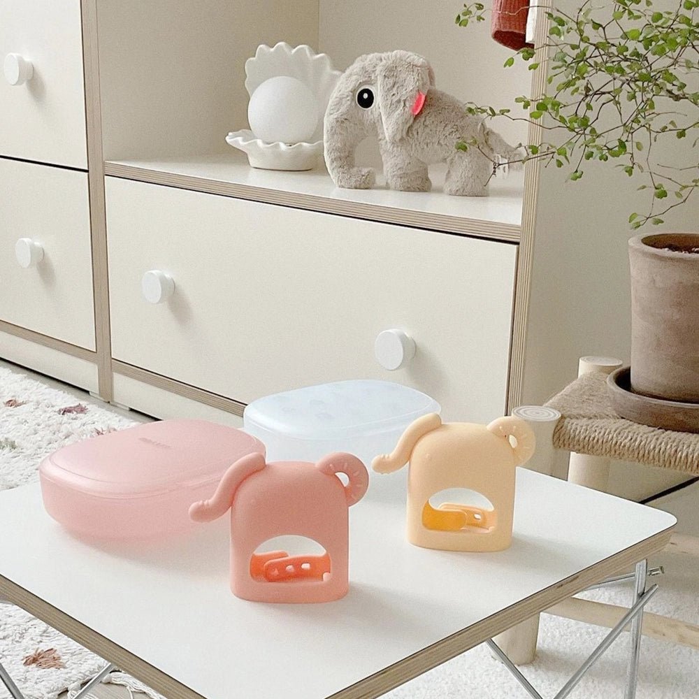 Silicone Elephant Wrist Teether With Protective Cases - Adjustable, Hands - Free & Safe. - shop_name uae and saudi arab