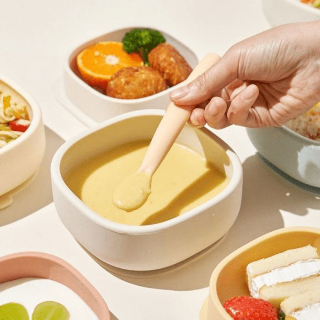 Silicone Suction Baby Bowl with Lid - Super Strong Suction (3 Colors) - shop_name uae and saudi arab